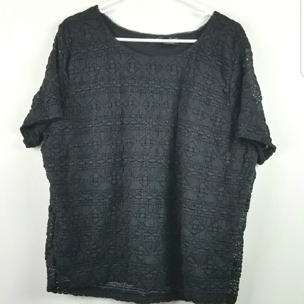Black Lace Shirt Sz 3X